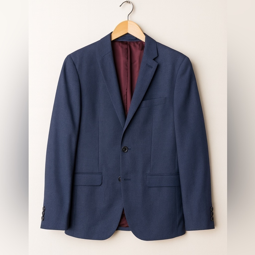 Zara Navy Men's 2 Button Blazer Sport Coat Jacket Size 42
